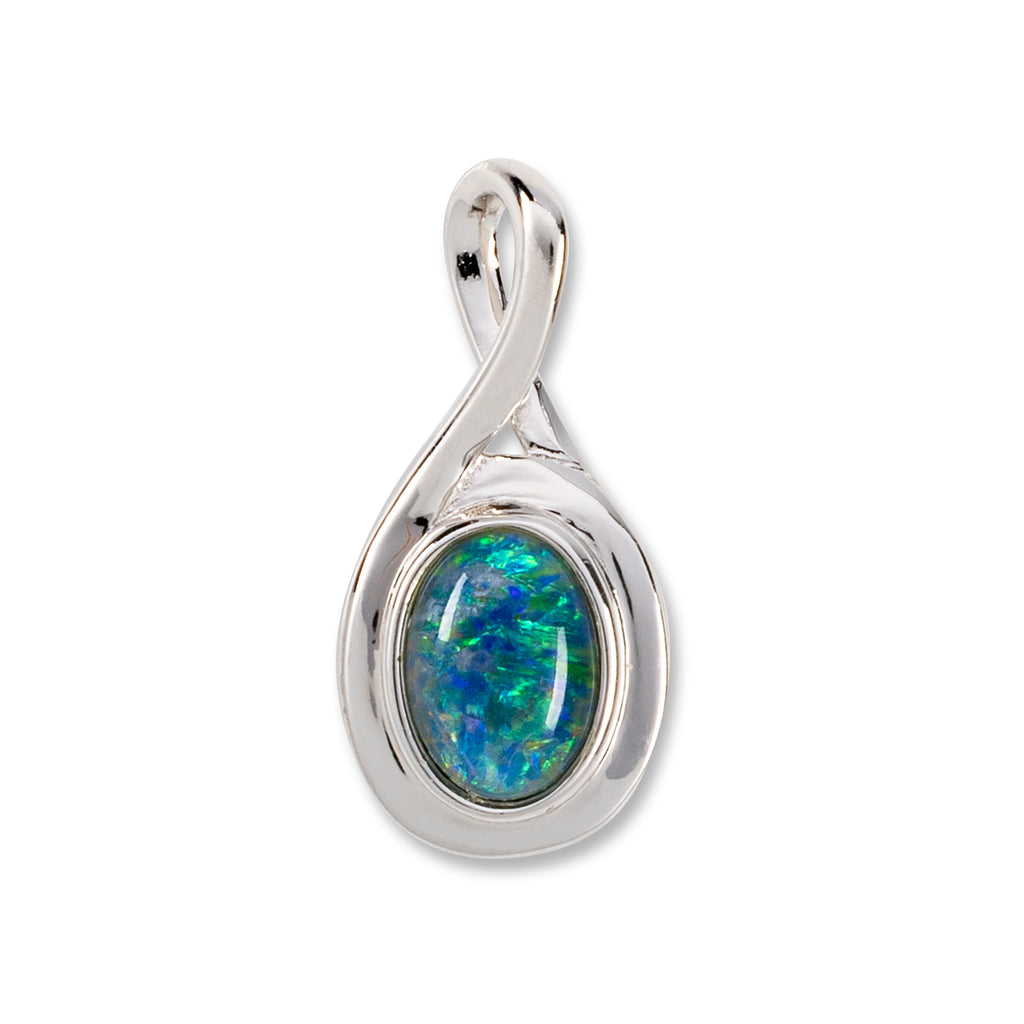 solid silver pendant with blue opal 